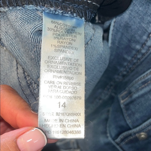 Democracy size 14 “AB” technology Classic Blue Denim Jeans frayed hem. - Picture 7 of 7